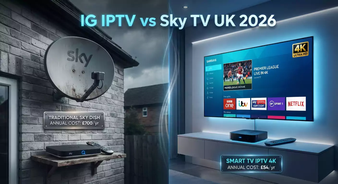 IG IPTV vs Sky TV UK 2026 – Why Switch? | IG IPTV 4K UK